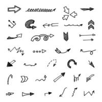 Vector set of hand drawn arrows, elements for presentation