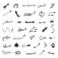 Vector set of hand drawn arrows, elements for presentation