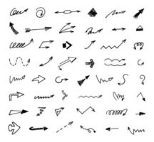 Vector set of hand drawn arrows, elements for presentation