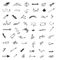 Vector set of hand drawn arrows, elements for presentation