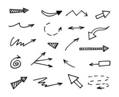 Vector set of hand drawn arrows, elements for presentation