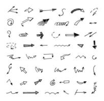 Vector set of hand drawn arrows, elements for presentation