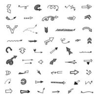 Vector set of hand drawn arrows, elements for presentation