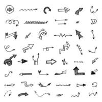 Vector set of hand drawn arrows, elements for presentation