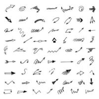 Vector set of hand drawn arrows, elements for presentation