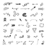 Vector set of hand drawn arrows, elements for presentation