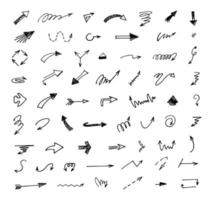 Vector set of hand drawn arrows, elements for presentation