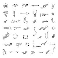 Vector set of hand drawn arrows, elements for presentation