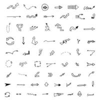 Vector set of hand drawn arrows, elements for presentation