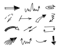 conjunto vectorial de flechas dibujadas a mano, elementos para la presentación vector