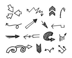 Vector set of hand drawn arrows, elements for presentation