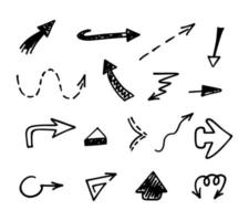 Vector set of hand drawn arrows, elements for presentation