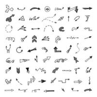 Vector set of hand drawn arrows, elements for presentation