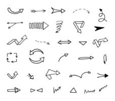 Vector set of hand drawn arrows, elements for presentation