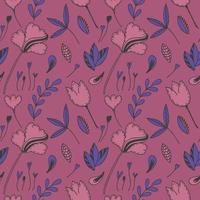 Seamless texture with floral background, pattern from flowers, botanical composition, wallpaper vector