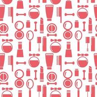 Seamless texture from cosmetics icons, pattern, abstract background, wallpaper vector