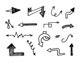 Vector set of hand drawn arrows, elements for presentation