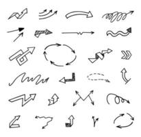 Vector set of hand drawn arrows, elements for presentation