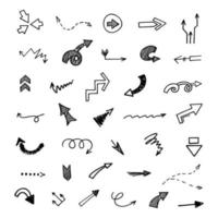 Vector set of hand drawn arrows, elements for presentation