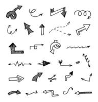 Vector set of hand drawn arrows, elements for presentation