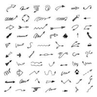 Vector set of hand drawn arrows, elements for presentation