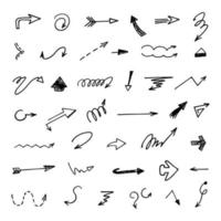 Vector set of hand drawn arrows, elements for presentation