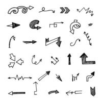 Vector set of hand drawn arrows, elements for presentation