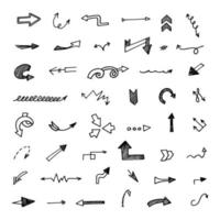 Vector set of hand drawn arrows, elements for presentation