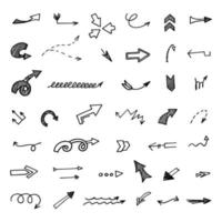 Vector set of hand drawn arrows, elements for presentation