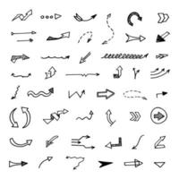 Vector set of hand drawn arrows, elements for presentation