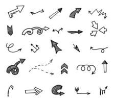 Vector set of hand drawn arrows, elements for presentation