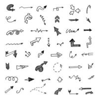 Vector set of hand drawn arrows, elements for presentation