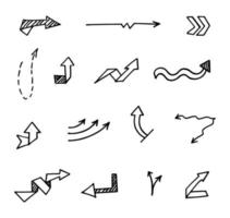 Vector set of hand drawn arrows, elements for presentation