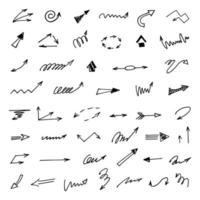 Vector set of hand drawn arrows, elements for presentation