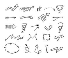 Vector set of hand drawn arrows, elements for presentation