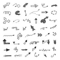 Vector set of hand drawn arrows, elements for presentation