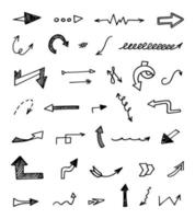 Vector set of hand drawn arrows, elements for presentation