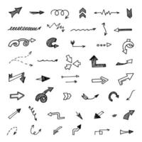 Vector set of hand drawn arrows, elements for presentation