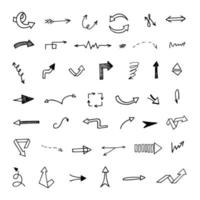 Vector set of hand drawn arrows, elements for presentation