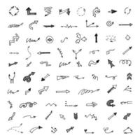 Vector set of hand drawn arrows, elements for presentation