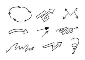 Vector set of hand drawn arrows, elements for presentation