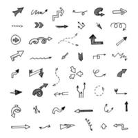 Vector set of hand drawn arrows, elements for presentation