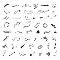 Vector set of hand drawn arrows, elements for presentation