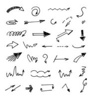 Vector set of hand drawn arrows, elements for presentation