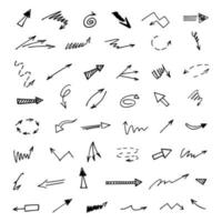 Vector set of hand drawn arrows, elements for presentation