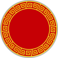 estilo de círculo de elemento de asia oriental de patrón dorado único png