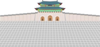 porte gwanghwamun et long mur et grande cour au palais gyeongbokgung à séoul corée du sud. png