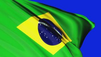 Loop of Brazil flag waving in wind video