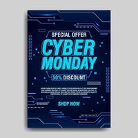 cartel de cyber monday vector