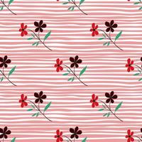 Vintage doodle flower seamless pattern. Retro abstract floral wallpaper. Hand drawn plants endless background. vector